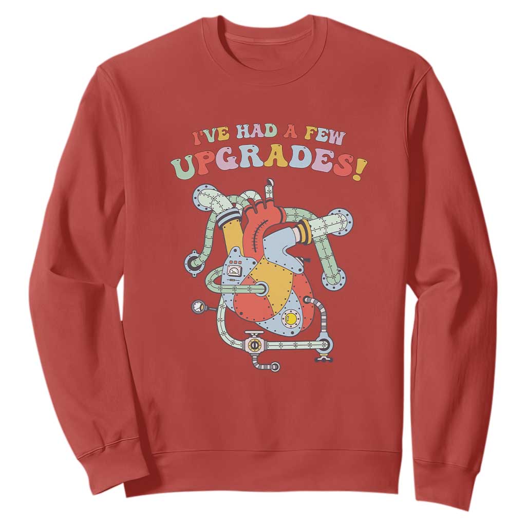 Congenital Heart Disease CHD Support Sweatshirt I've Had A Few Upgrades Mechanic Toy Heart