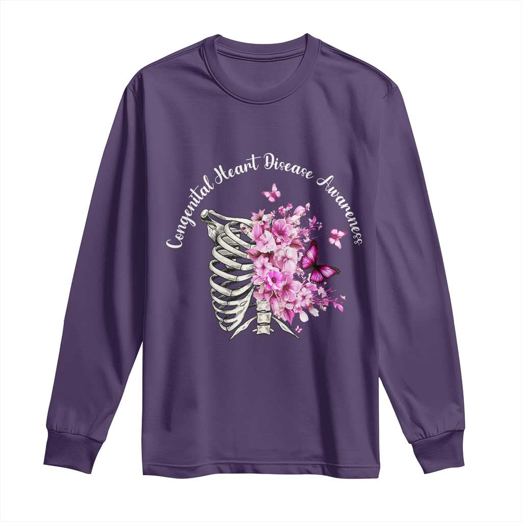 CHD Support Long Sleeve Shirt Congenital Heart Disease Support Floral Rib Cage