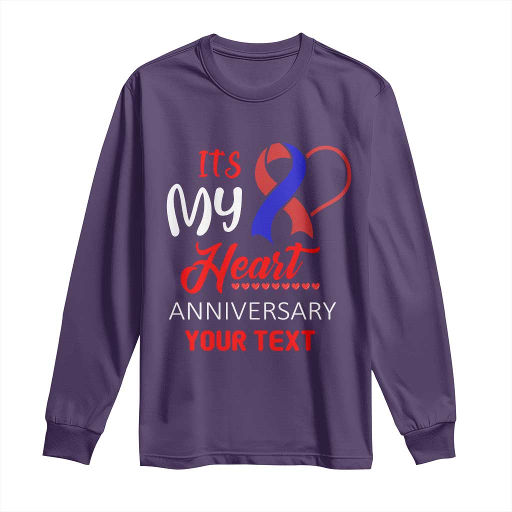 Personalized CHD Support Long Sleeve Shirt Custom Text It's My Heart Anniversary
