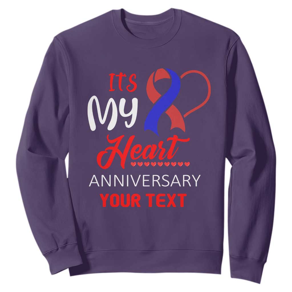 Personalized CHD Support Sweatshirt Custom Text It's My Heart Anniversary