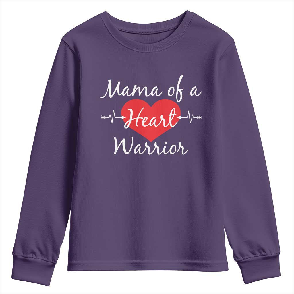 Mama Of A Heart Warrior Youth Sweatshirt CHD Support Heart