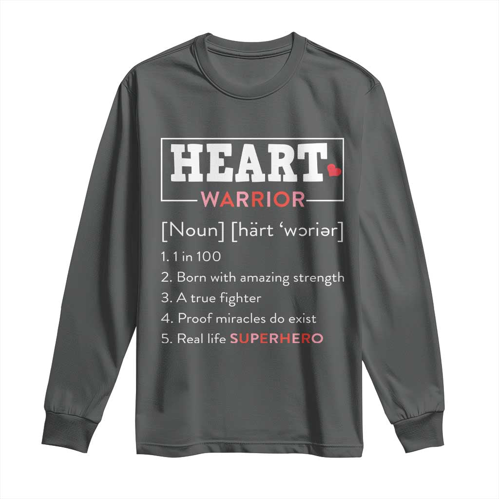 Heart Warrior Definition Long Sleeve Shirt Congenital Heart Disease CHD Support