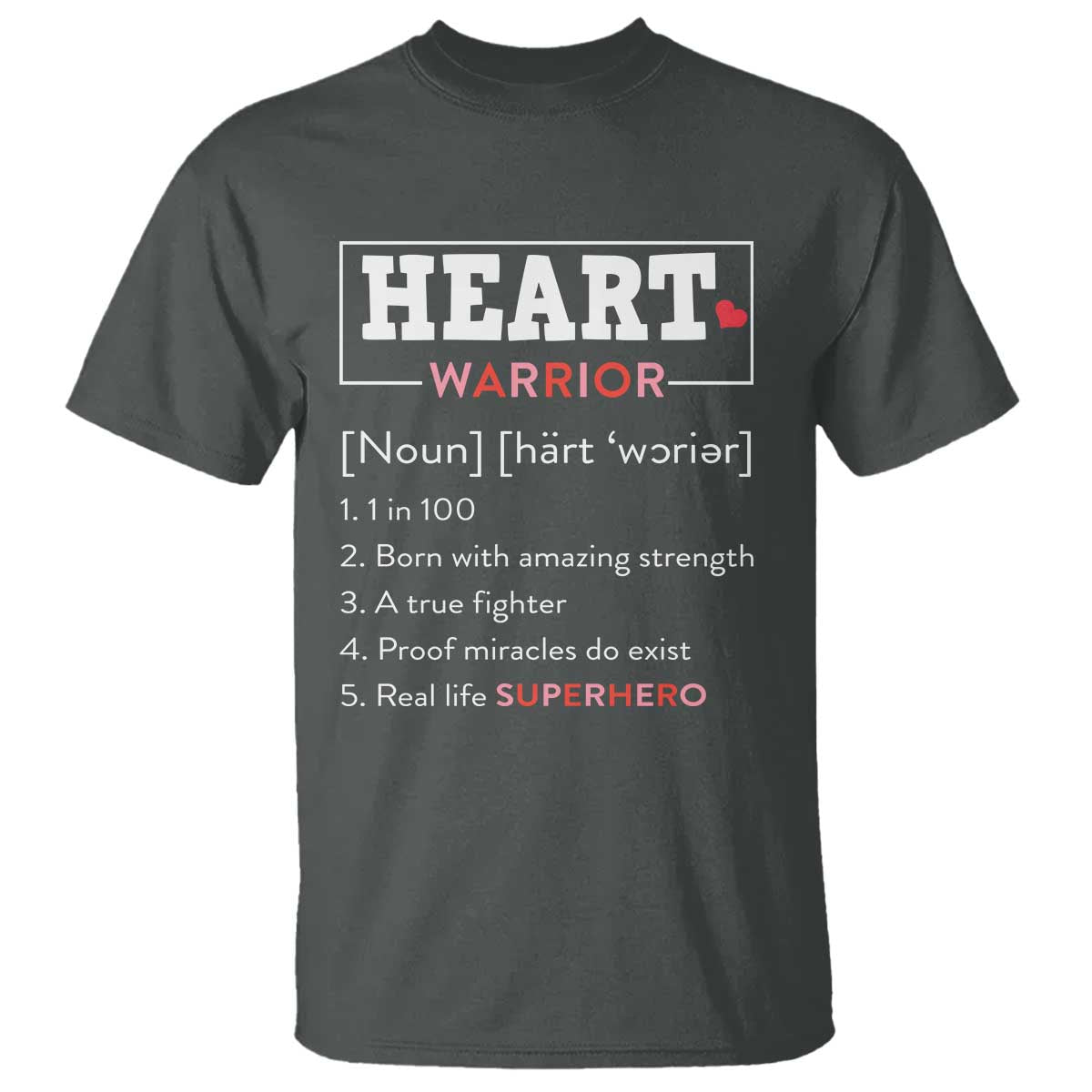 Heart Warrior Definition T Shirt Congenital Heart Disease CHD Support