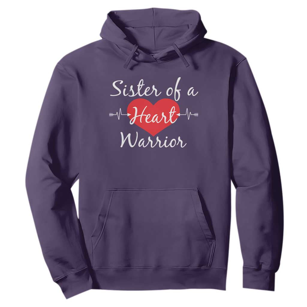 Sister Of A Heart Warrior Hoodie CHD Support Heart