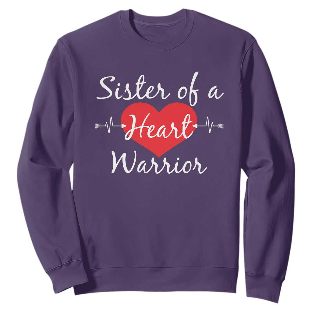 Sister Of A Heart Warrior Sweatshirt CHD Support Heart