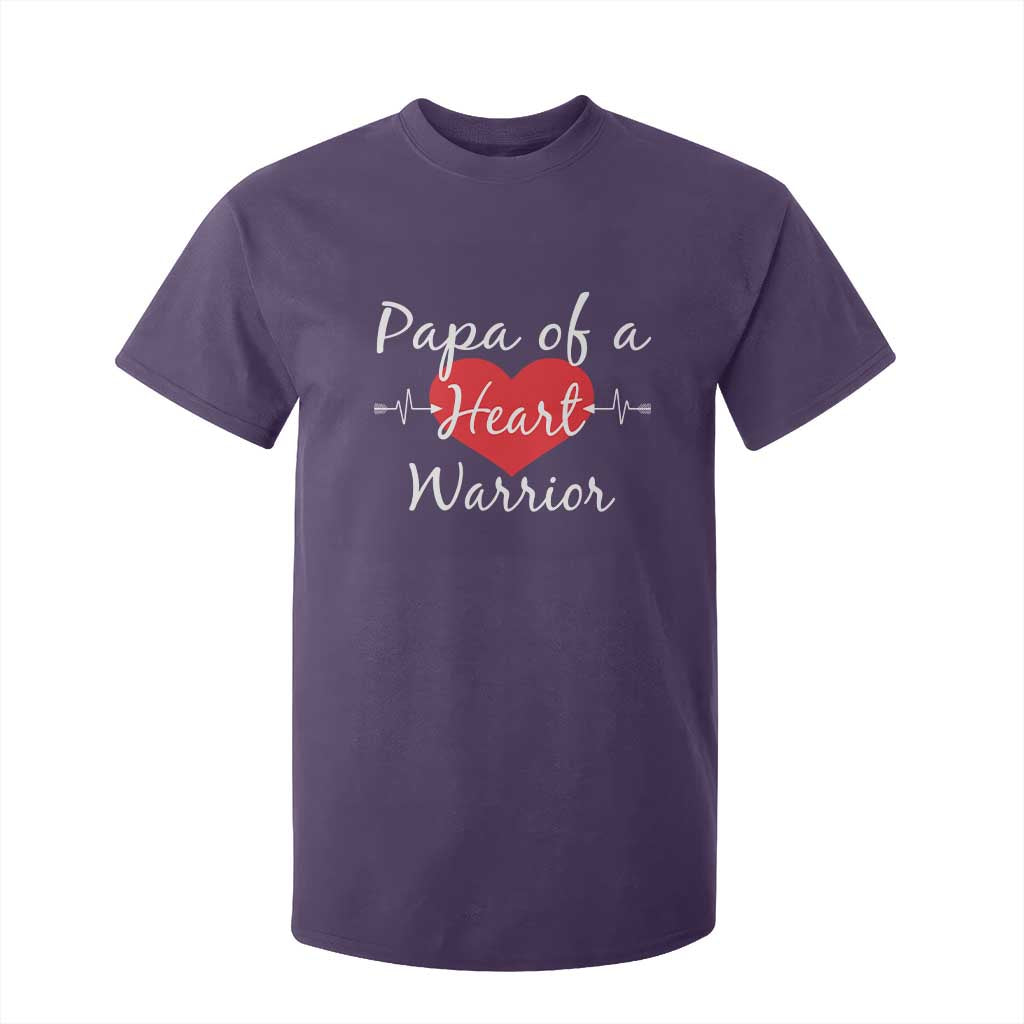 Papa Of A Heart Warrior T Shirt For Kid CHD Support Heart