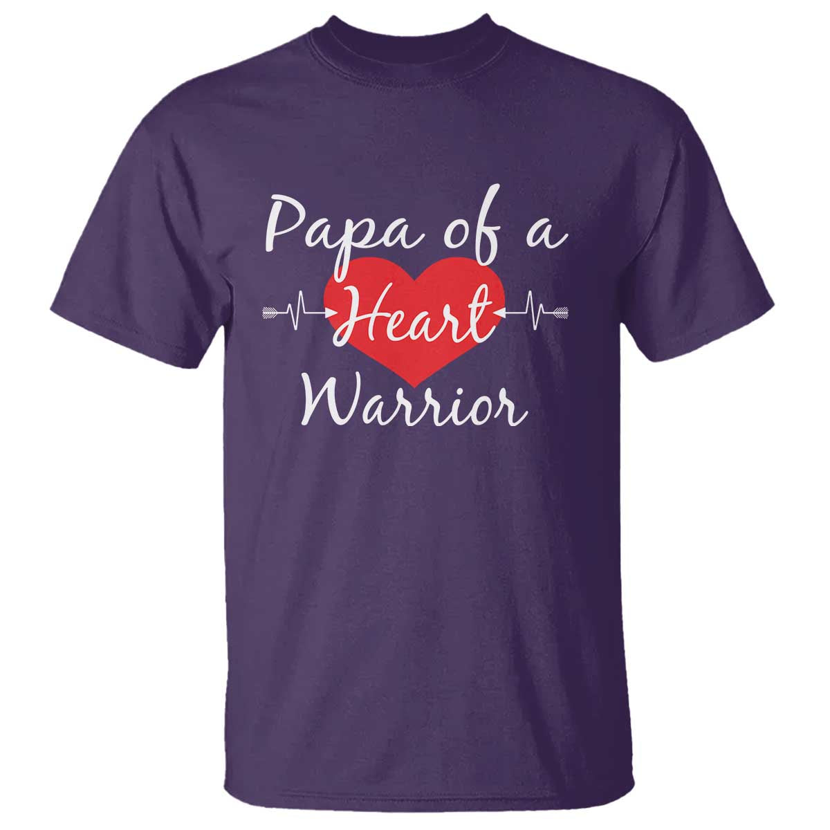 Papa Of A Heart Warrior T Shirt CHD Support Heart