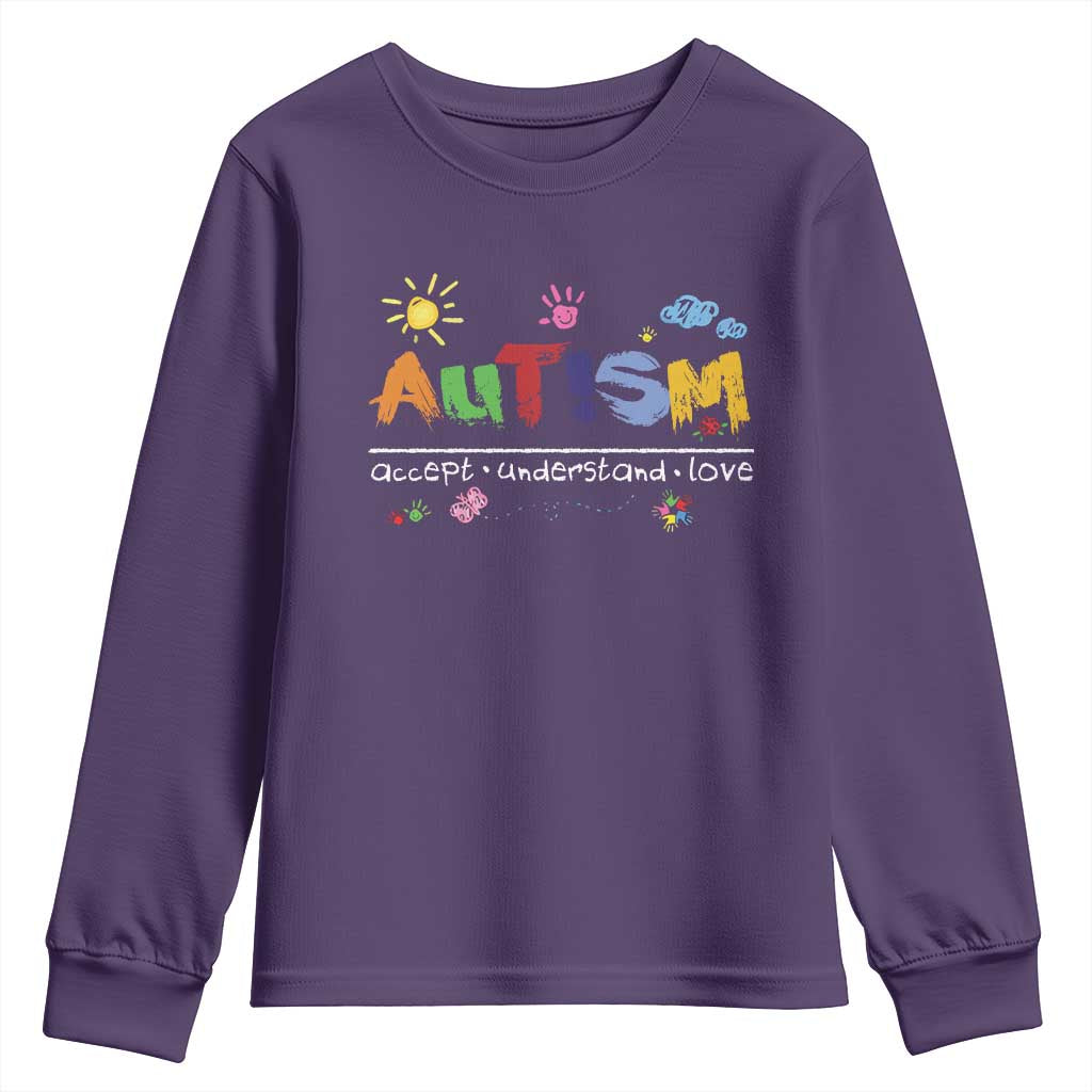 Autism Acceptance Month Youth Sweatshirt Autism Accept Understand Love SPED Teachers