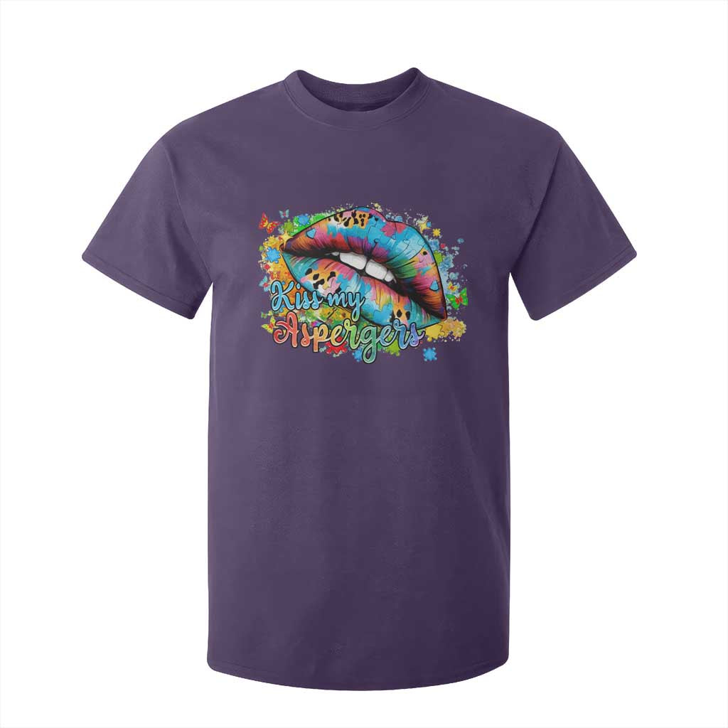 Funny Kiss My Aspergers T Shirt For Kid Asperger Syndrome Autism Support