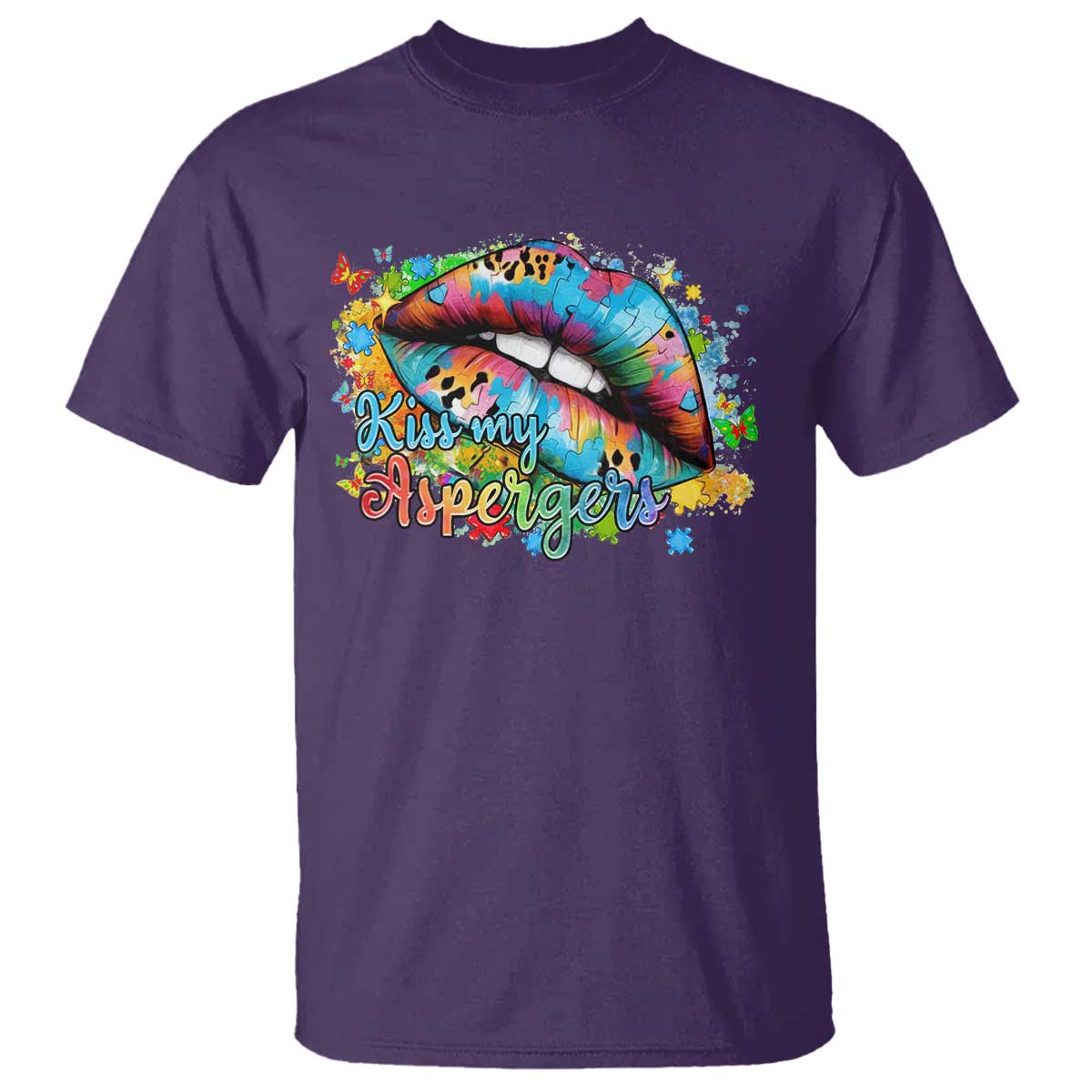 Funny Kiss My Aspergers T Shirt Asperger Syndrome Autism Support