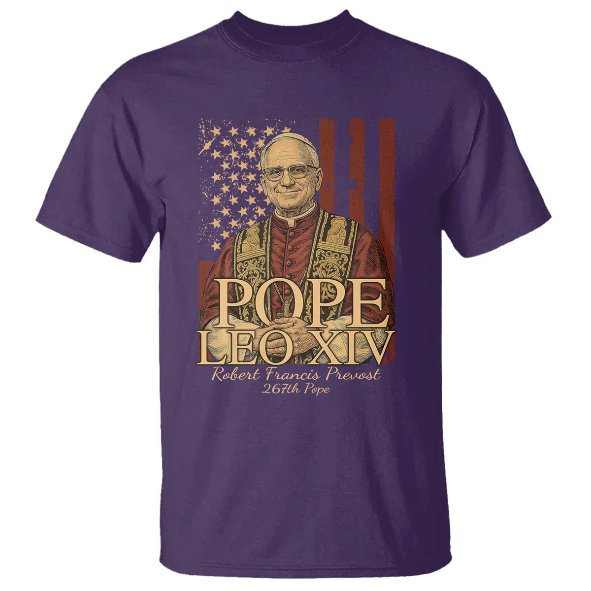 cardinal-pope-leo-xiv-t-shirt-267th-robert-francis-prevost-american-flag