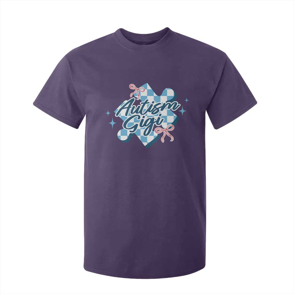 Autism Gigi Coquette Puzzle Piece Pink Bow T Shirt For Kid