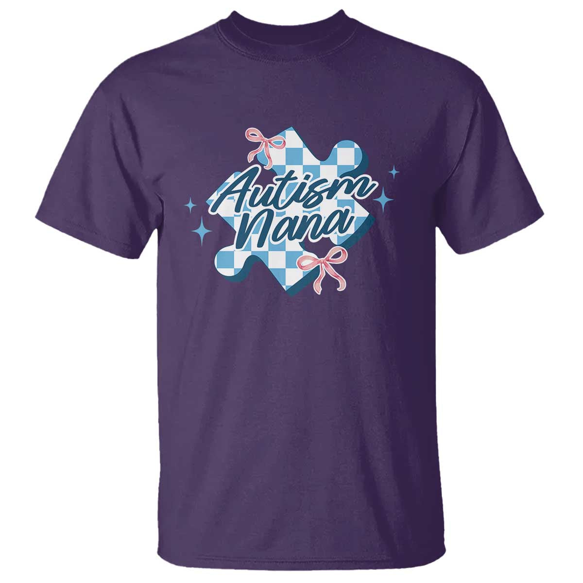 Autism Nana Coquette Puzzle Piece Pink Bow T Shirt