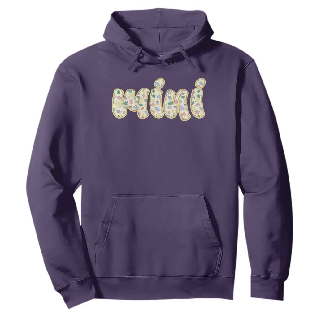 Autism Mini Hoodie Autism Support Mental Health Puzzle Glitter Print