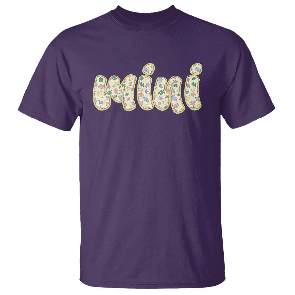 Autism Mini T Shirt Autism Support Mental Health Puzzle Glitter Print