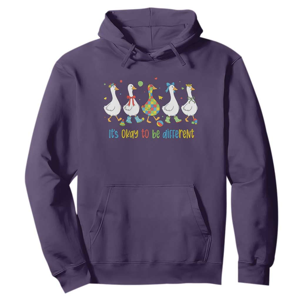Funny Autistic Goose Hoodie It Is Okay To Be Different Autism Awareness