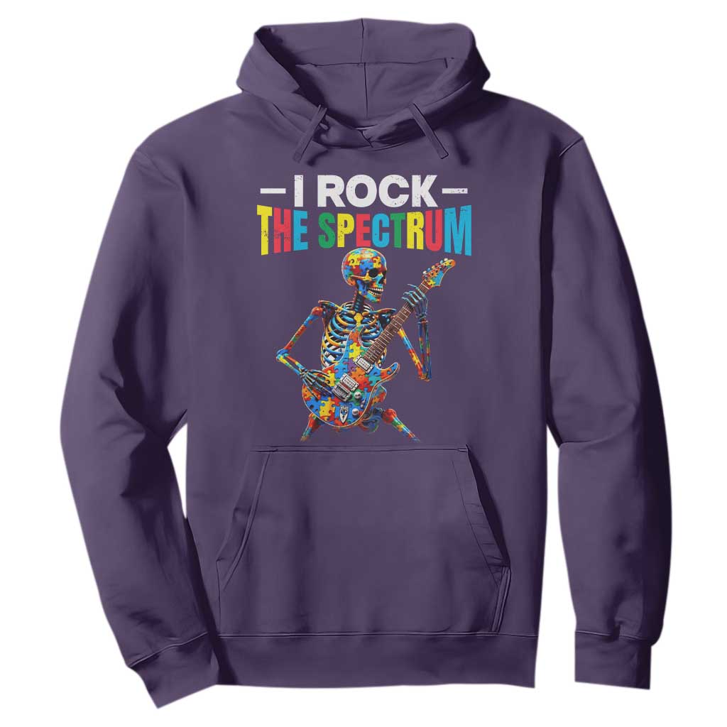 Autism Skeleton Rocker Hoodie I Rock The Spectrum Autism Awareness