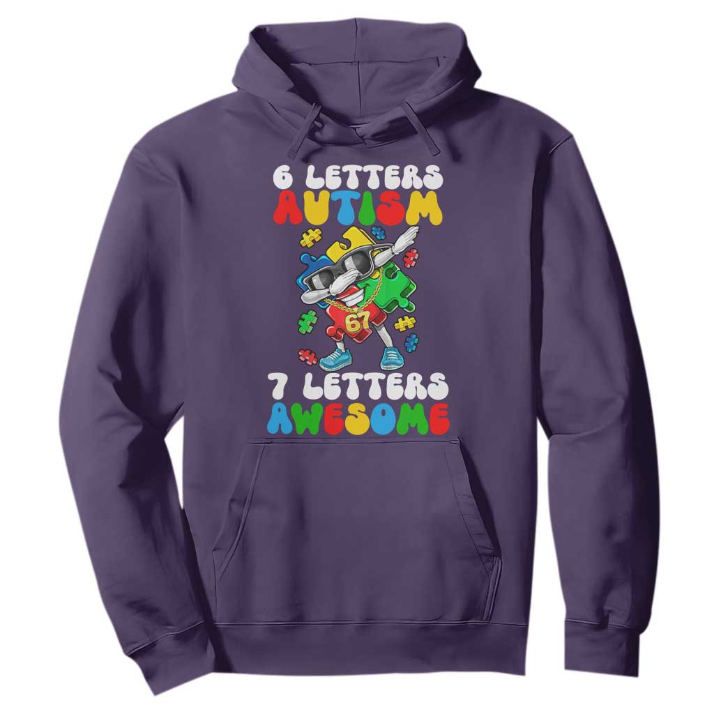 Funny 67 Autism Awareness Hoodie 6 Letters Autism 7 Letters Awesome Dabbing Puzzle