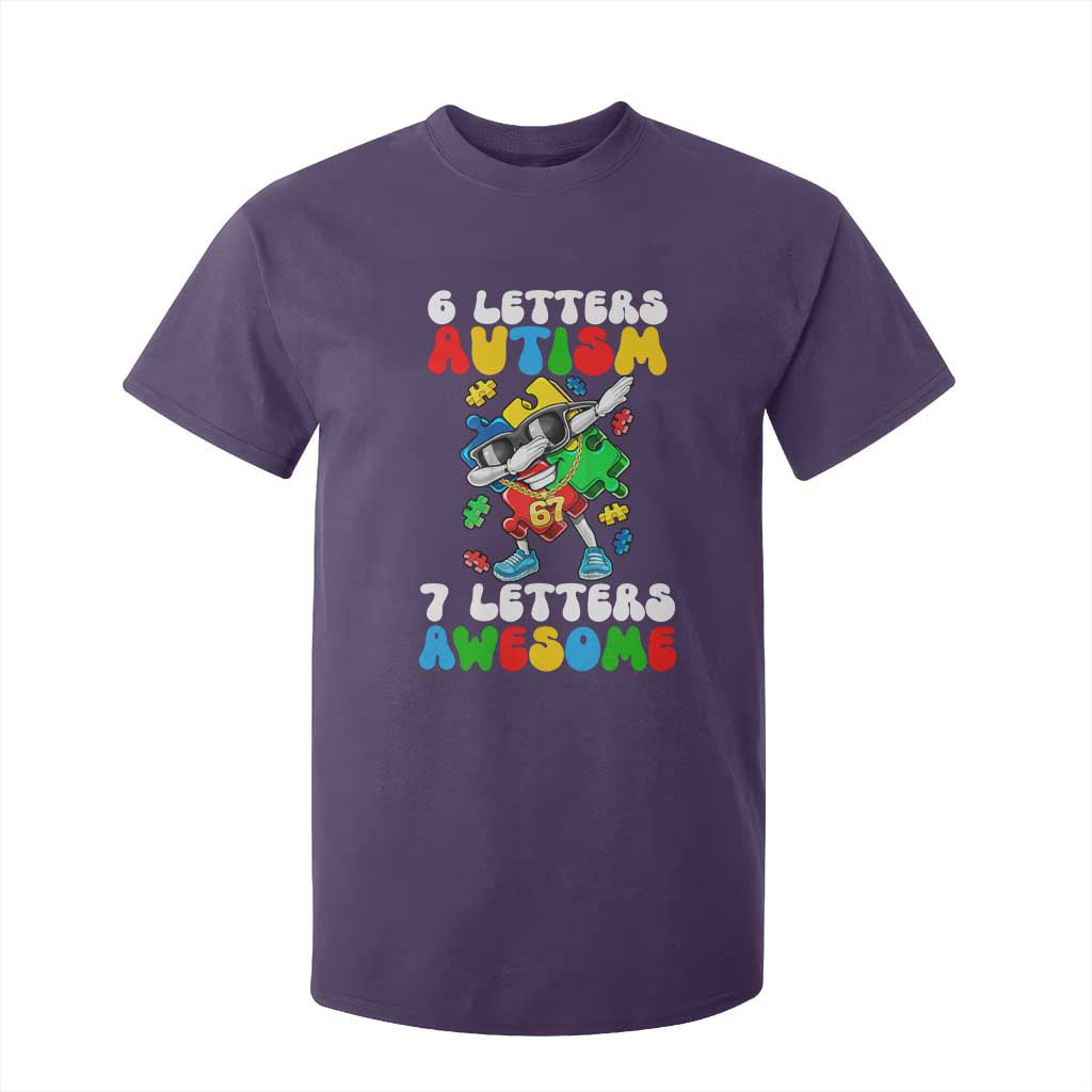 Funny 67 Autism Awareness T Shirt For Kid 6 Letters Autism 7 Letters Awesome Dabbing Puzzle