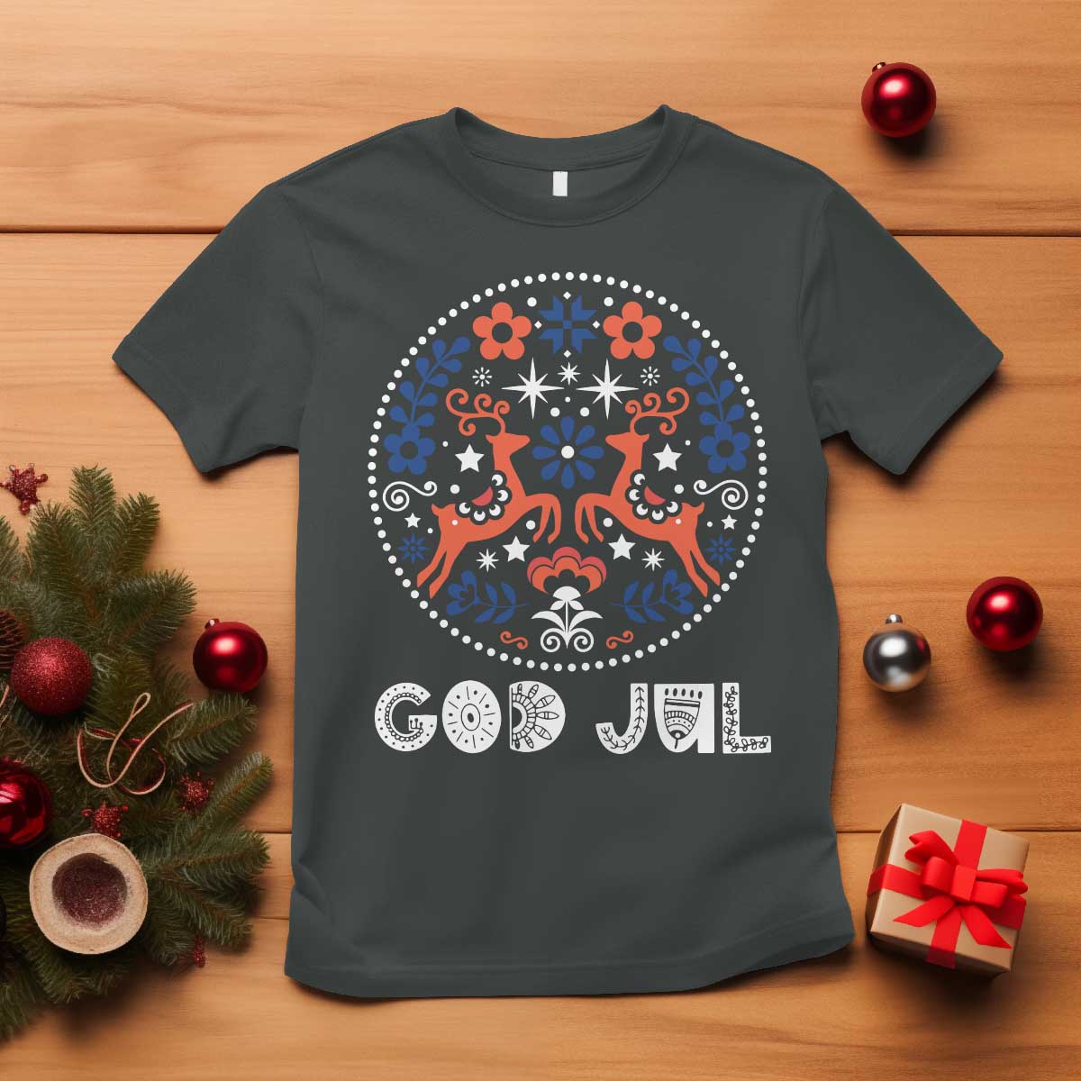yule-god-jul-t-shirt-folk-art-scandinavian-reindeers