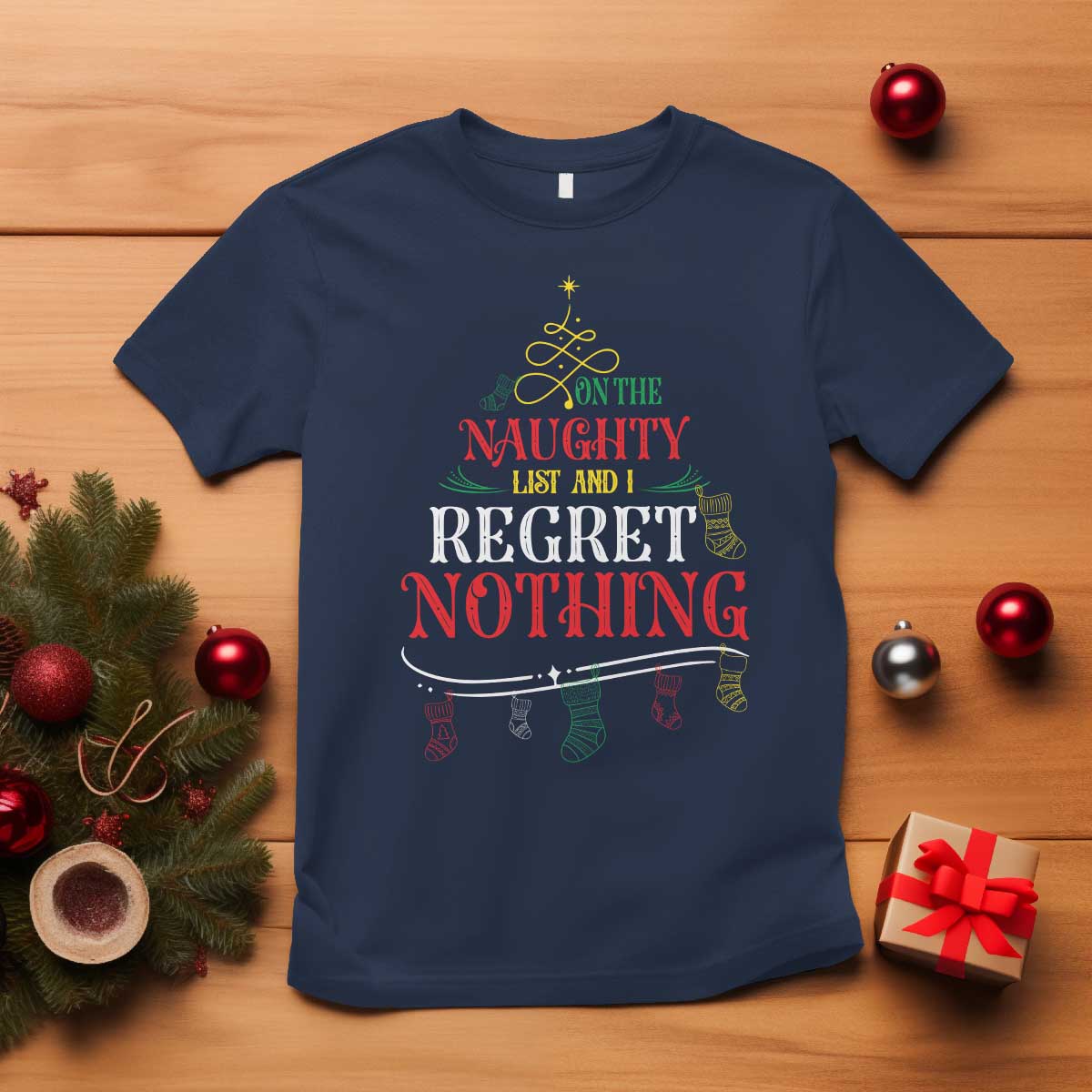 funny-christmas-t-shirt-on-the-naughty-list-and-i-regret-nothing-xmas-tree