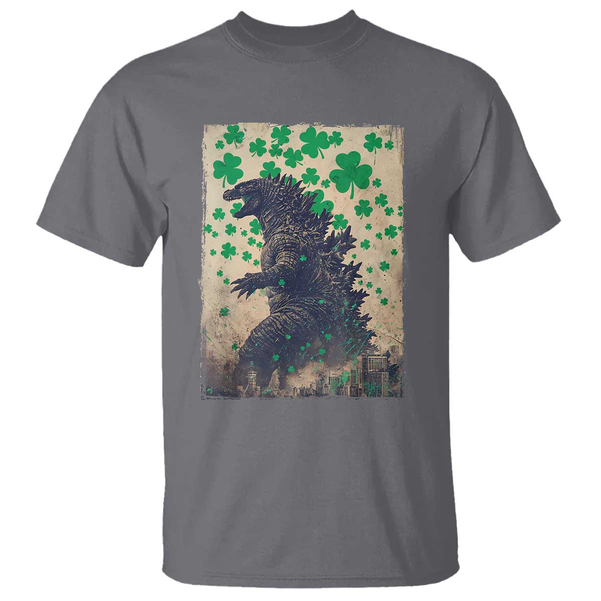 funny-st-patricks-day-japanese-giant-monster-t-shirt-vintage-shamrock