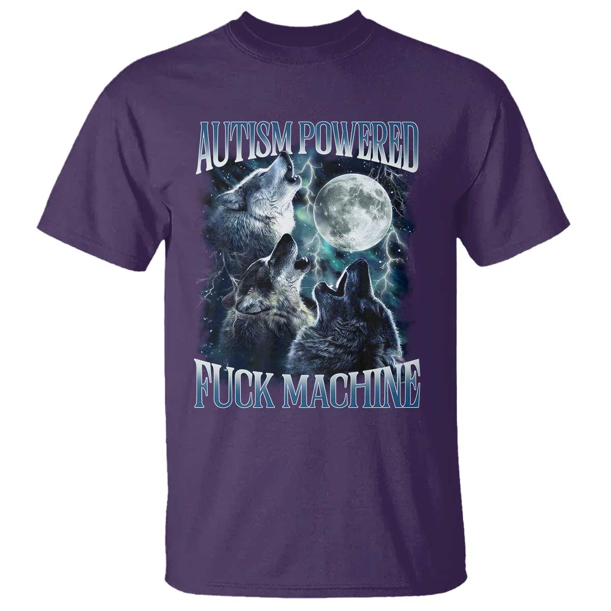 Funny Autism Powered Fuck Machine T Shirt Autism Quote Alpha Wolf