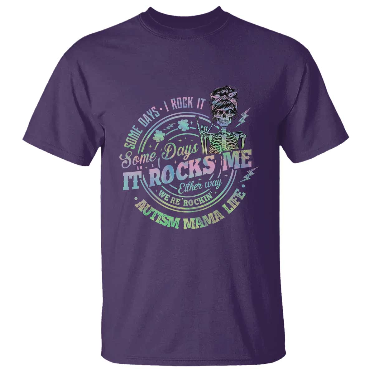 Funny Autism Mama Life T Shirt Some Days I Rock It Some Days It Rock Me Autism Support