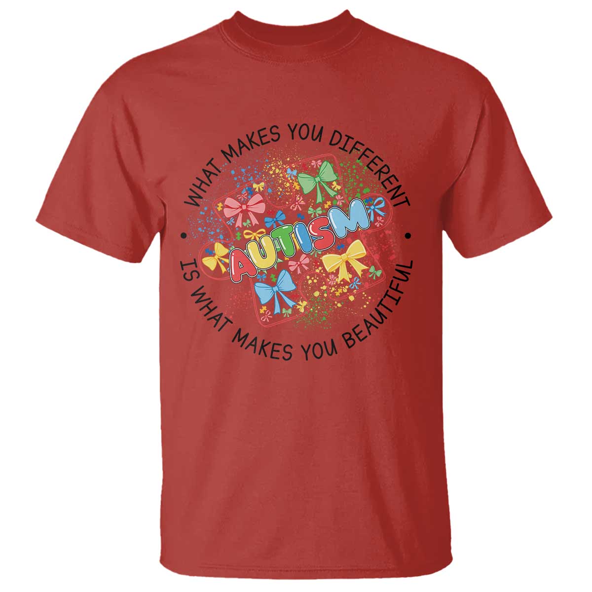 Funny Autism Support What Makes You Different Is What Makes You Beautiful T Shirt Coquette Puzzle