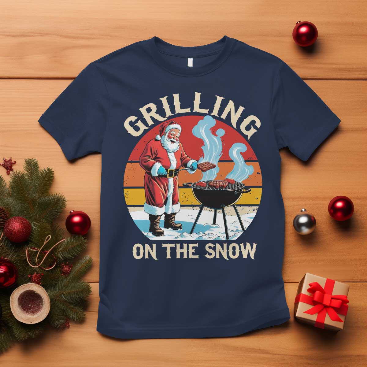 funny-christmas-grilling-santa-t-shirt-grilling-on-the-snow