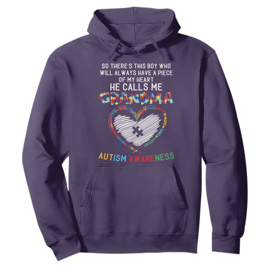 Autism Support Grandma Hoodie Heartfelt He Calls Me Grandma Quote