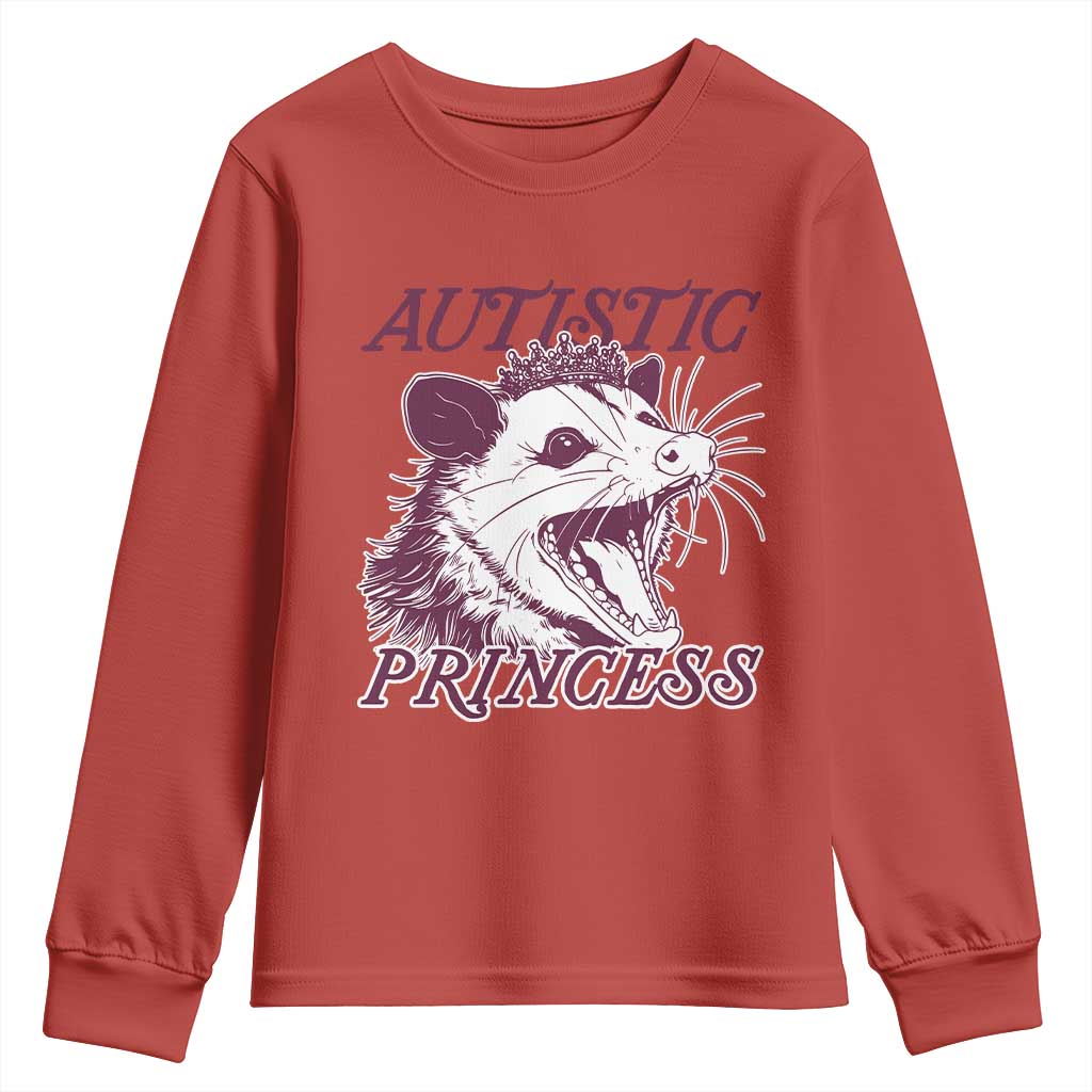 Funny Autistic Princess Youth Sweatshirt Autism Support Opposum