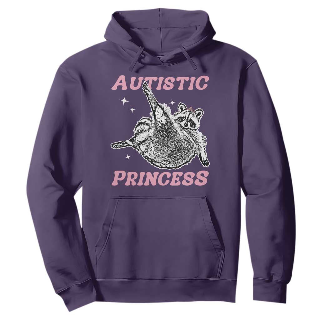 Funny Autistic Princess Hoodie Autism Support Raccoon