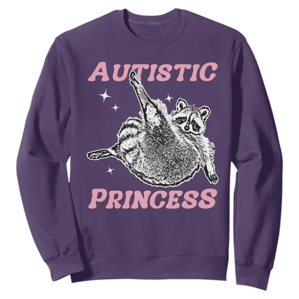 Funny Autistic Princess Sweatshirt Autism Support Raccoon