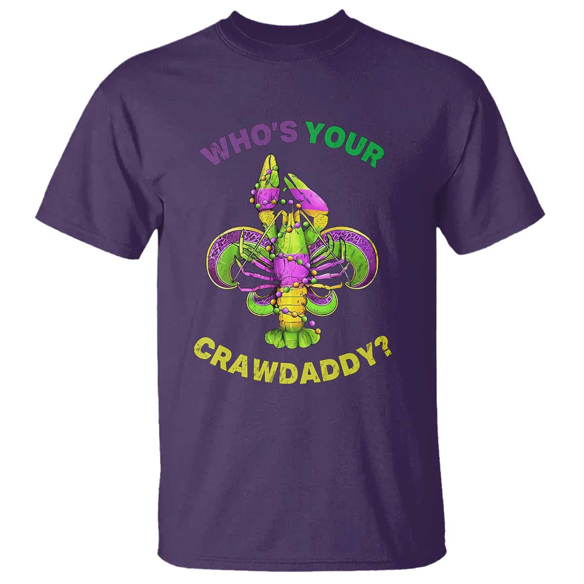 funny-whos-your-crawdaddy-t-shirt-vintage-crawfish-beads-fleur-de-lis-mardi-gras