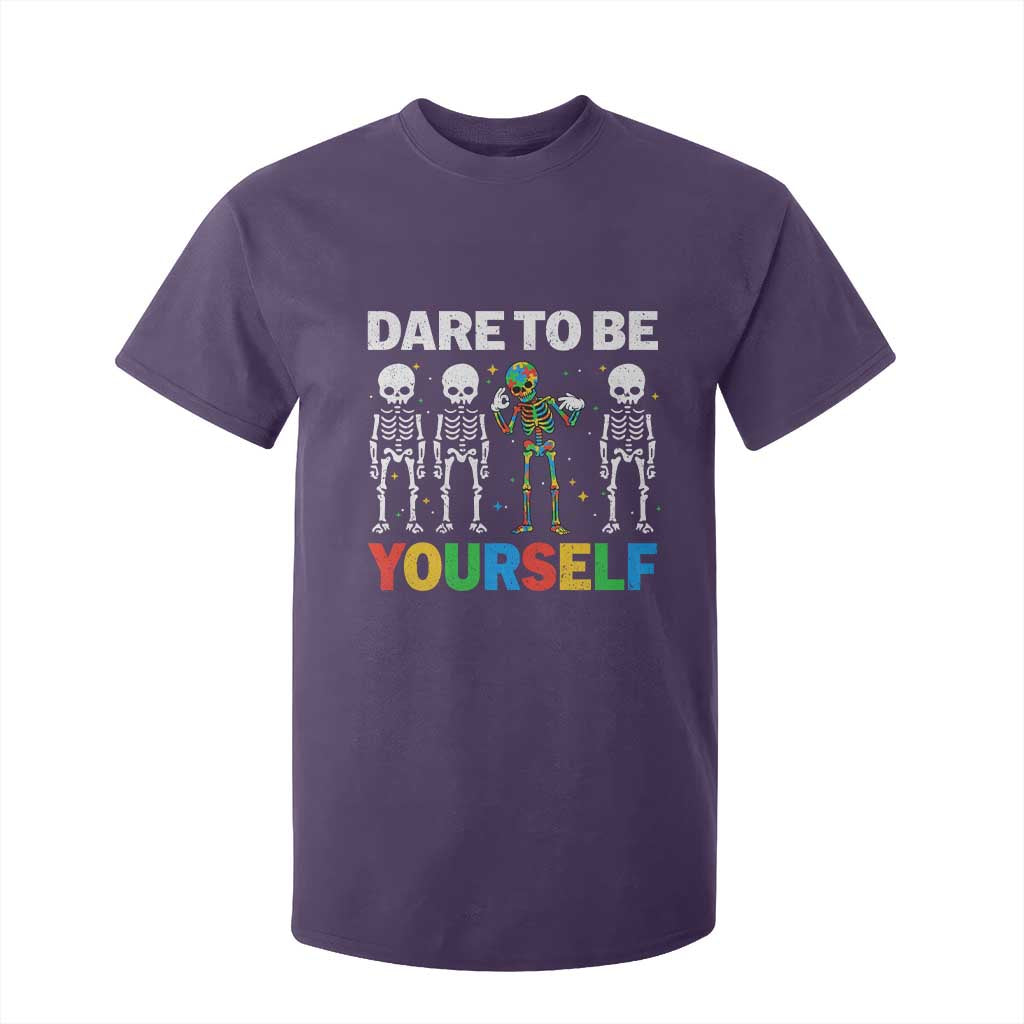 Autism Support 67 T Shirt For Kid Dare To Be Yourself Six Seven Autism Skeleton