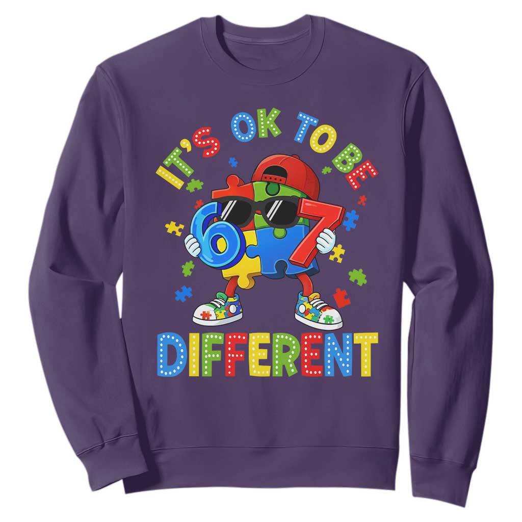 Six Seven Autism Support Sweatshirt It Is Ok To Be Different 67 Meme Puzzle