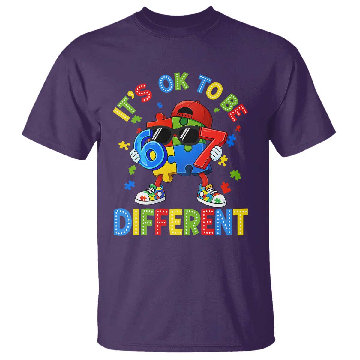 Six Seven Autism Support T Shirt It Is Ok To Be Different 67 Meme Puzzle