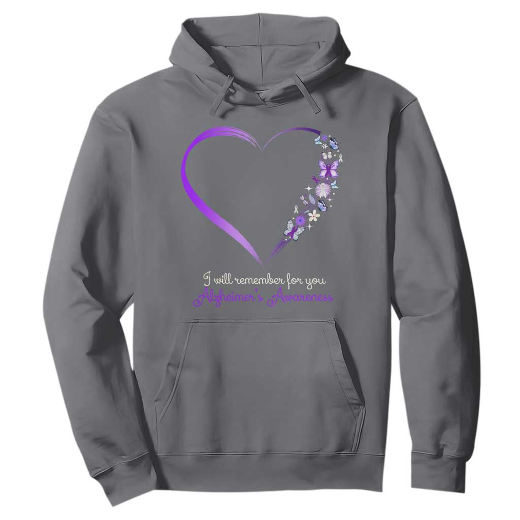 Alzheimer Support Hoodie I Will Remember For You Daisy Flower Butterfly
