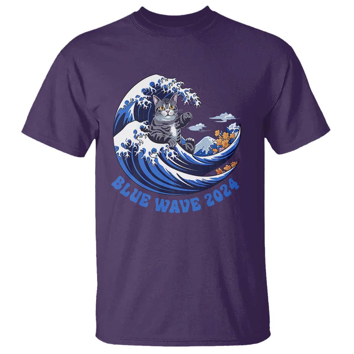 funny-blue-wave-2024-t-shirt-vote-blue-presidential-elections-cat-tsunami-flowers