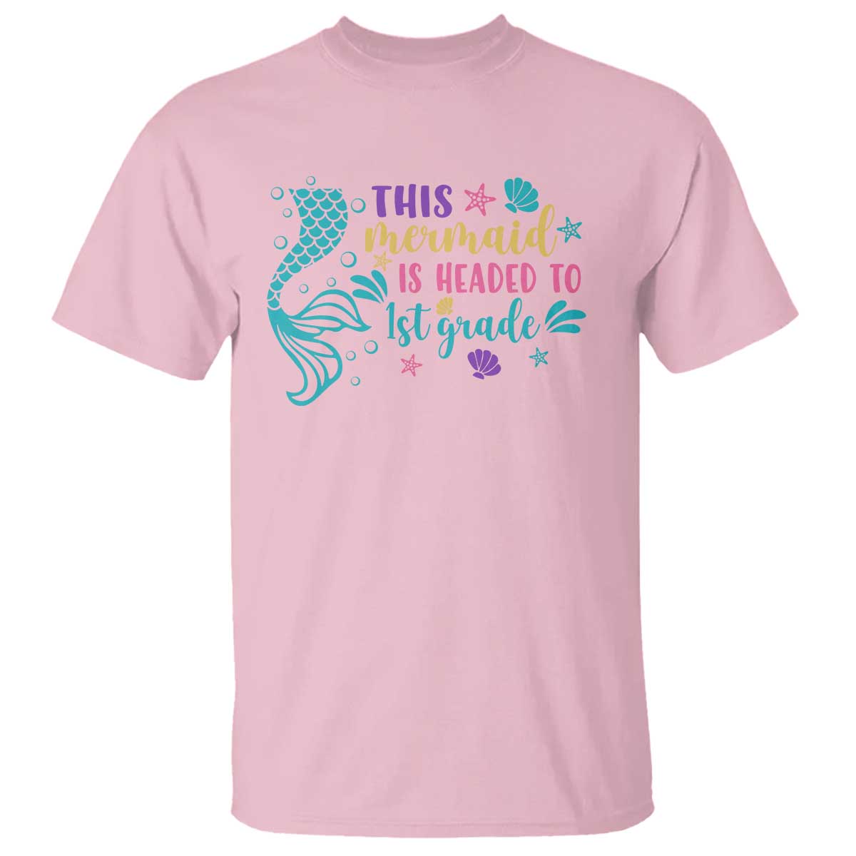 funny-back-to-school-t-shirt-this-mermaid-is-headed-to-1st-grade-bubbles-starfish-seashell