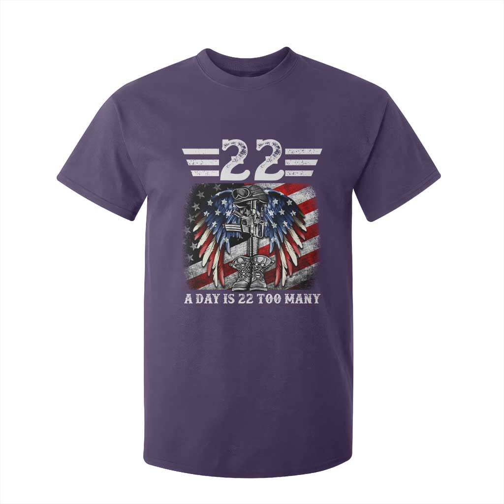 Veteran Suicide Prevention Support T Shirt For Kid 22 A Day Is 22 Too Many Vintage American Flag