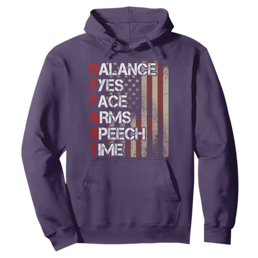 Stroke Support Hoodie BEFAST Stroke Symptoms Vintage American Flag