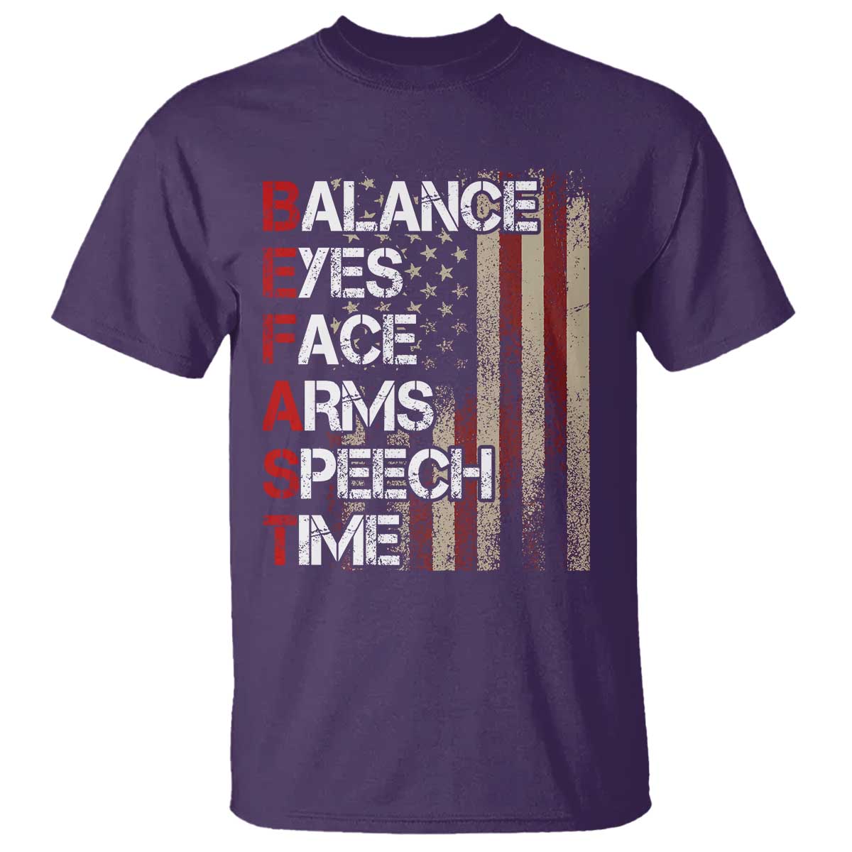 Stroke Support T Shirt BEFAST Stroke Symptoms Vintage American Flag