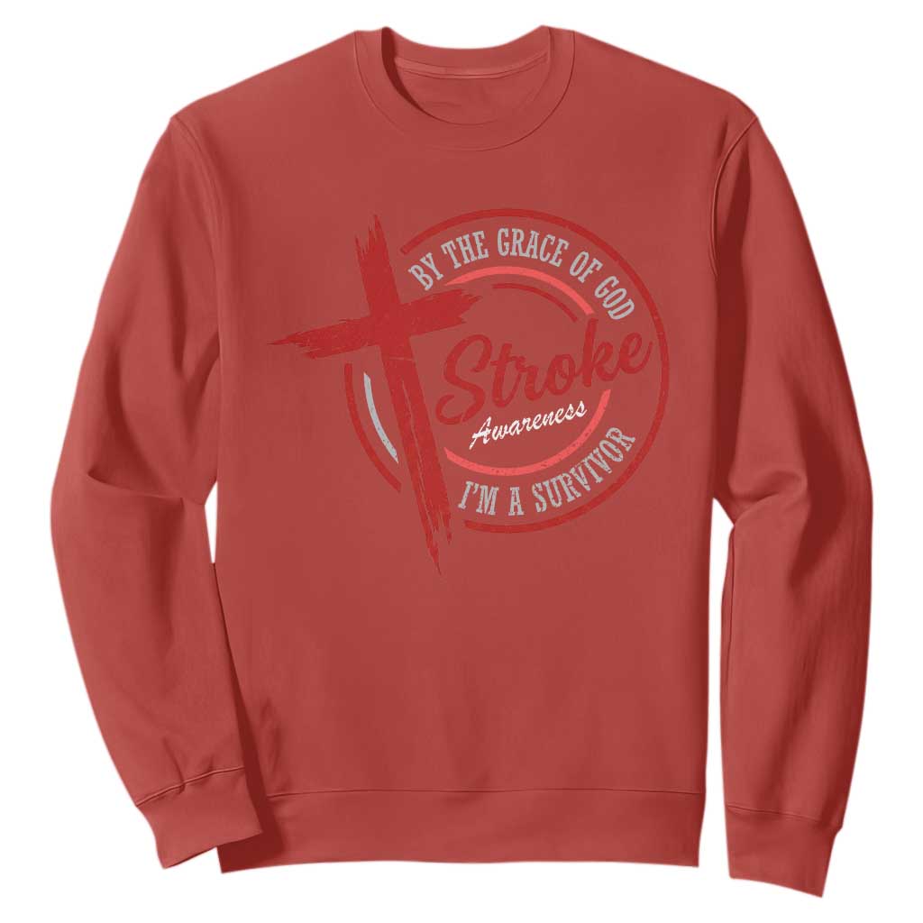 By The Grace Of God I'm A Survivor Stroke Support Sweatshirt