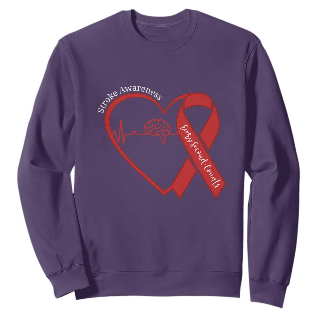 Stroke Support Sweatshirt Stroke Survivor Warrior Brain Attack