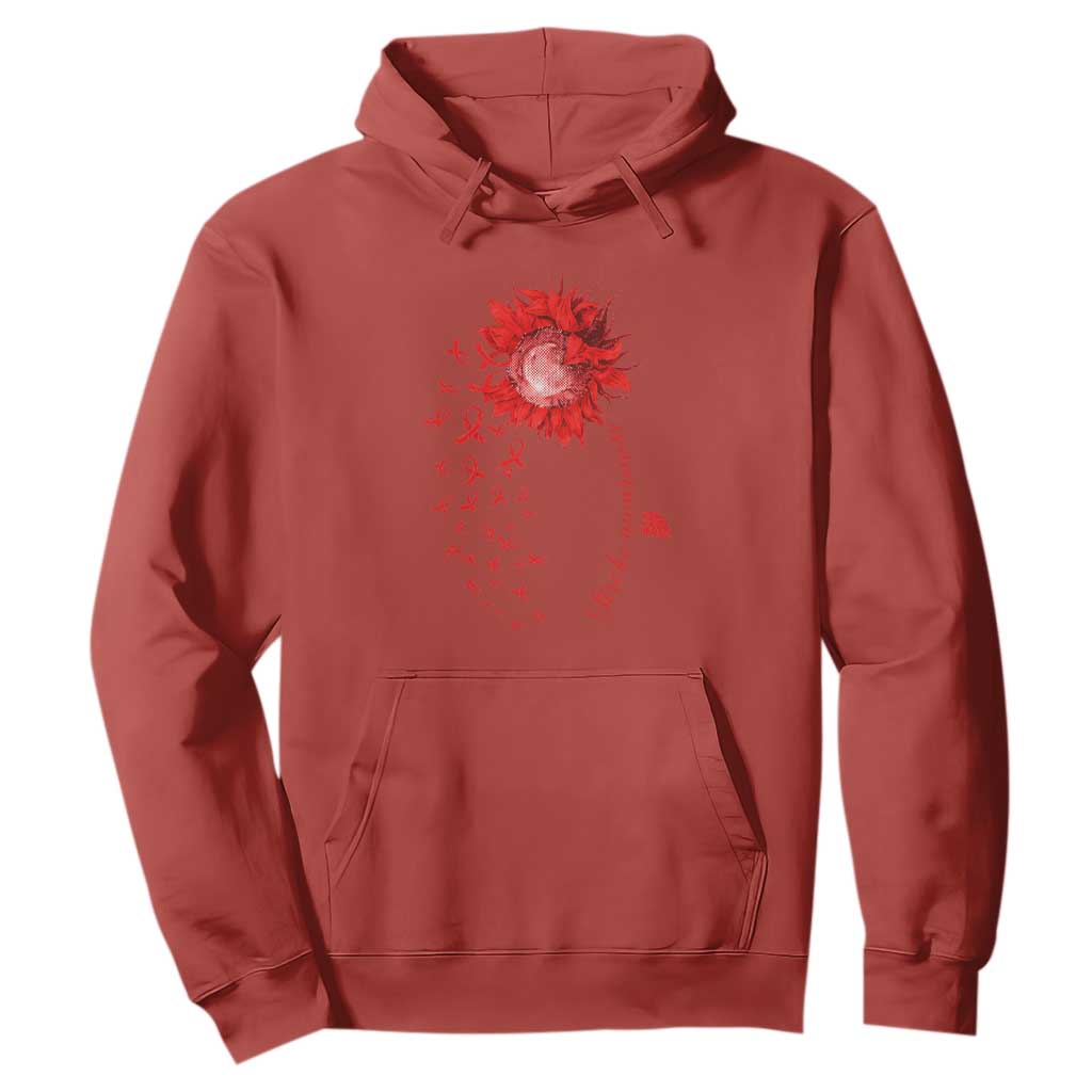 Sunflower Stroke Support Red Ribbon Hoodie