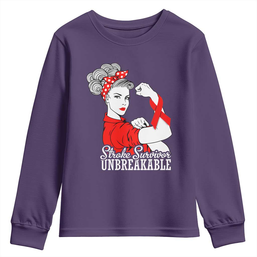 Stroke Survivor Unbreakable Youth Sweatshirt Stroke Support Gift
