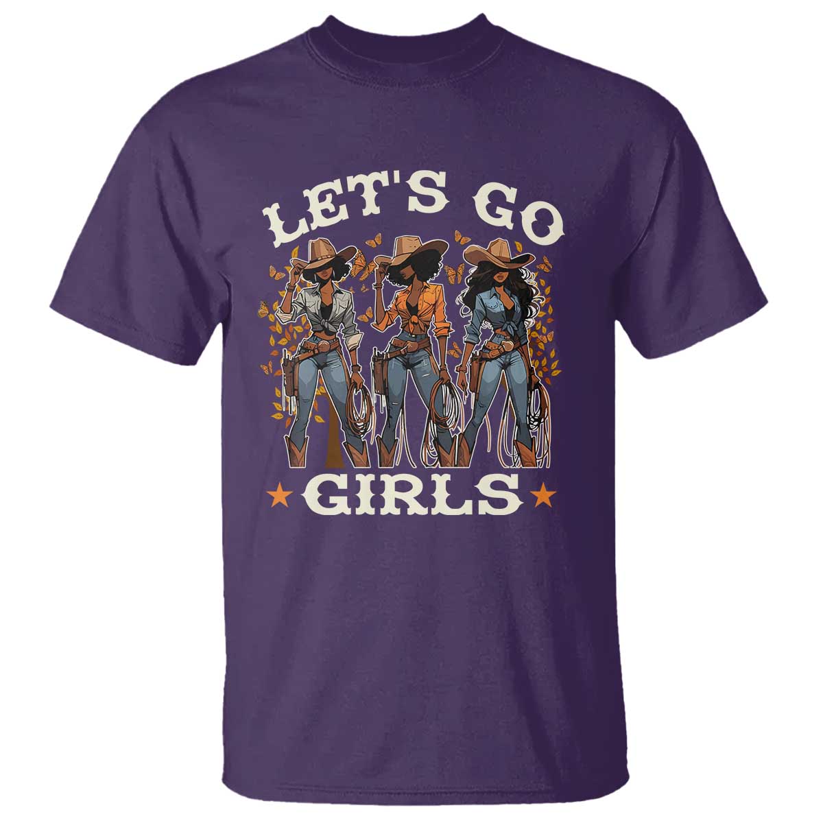 black-cowgirl-t-shirt-lets-go-girl-black-history-texas-country