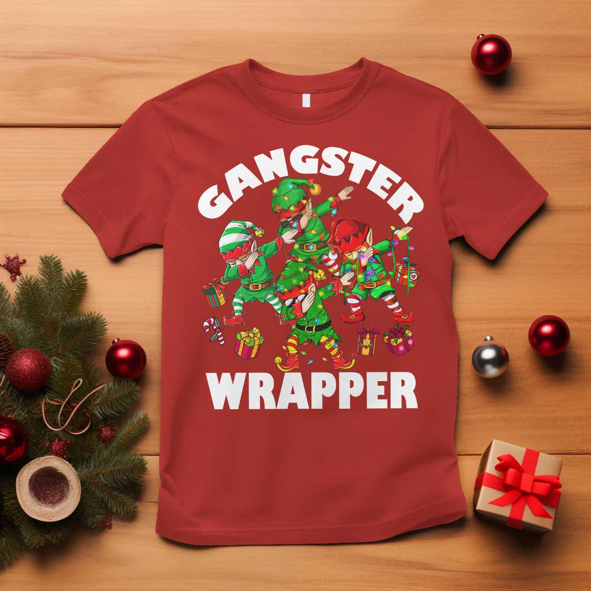 funny-gangster-wrapper-t-shirt-christmas-gangsta-elf-crew-presents